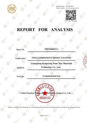 French A+ VOC Emission Test Report – Epoxy Coating